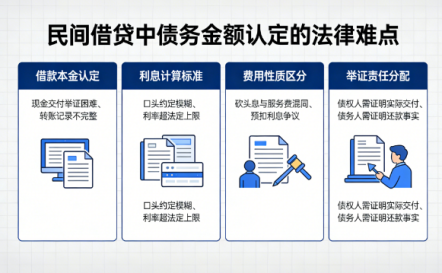 民间借贷中债务金额认定的法律难点