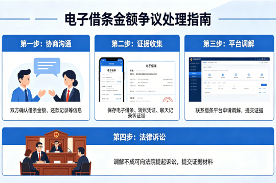 电子借条金额争议如何处理？